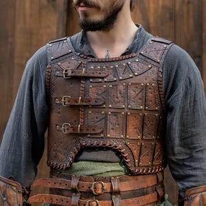 Viking Studded Leather Armor Chest Armor for Men LARP Armor Witcher Leather Armour Medieval Leather Armor Cosplay Armor Fantasy Armor