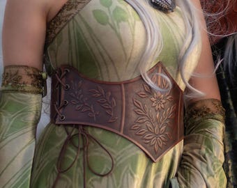 Cintura corsetto sottoseno da donna Cintura corsetto rinascimentale in pelle Cintura corsetto fantasy LARP Costume da elfo con cintura in vita