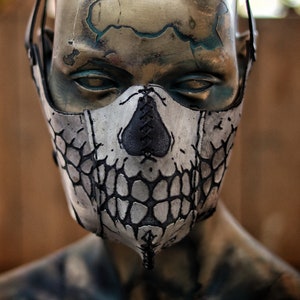 Leather Skull Face Mask for halloween or bikers, can be used with disposable face masks, filters or washable masks