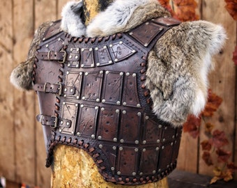 Armure en cuir cloutée - parfaite pour les GN, les cosplay et les collectionneurs - faite à la main avec les meilleurs matériaux tannés de manière écologique