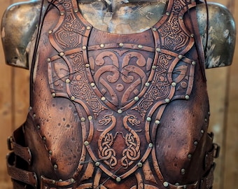 Celtic Viking Leather Torso Armor Handcrafted LARP Breastplate Renaissance Fair Warrior Costume Cosplay Fantasy Sedrik
