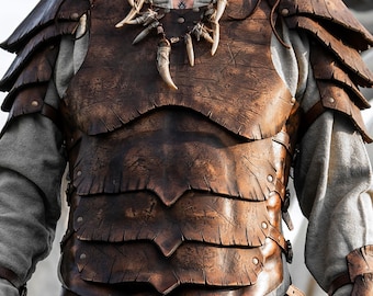 Dragon scale leather chestplate body armor for larp cosplay fantasy warrior costume barbarian armor medieval armor for men viking armor