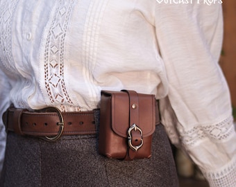 Leather Belt Pouch Gift Deck Box Dice Bag Tobacco Case Daily Wear Medieval LARP Renaissance Faire Steampunk