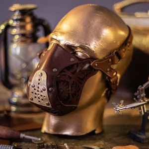 Leather face mask Steampunk Mask leather diesel punk wasteland burning man respirator Dystopian armor larp