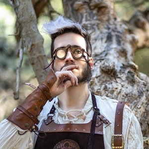 Medieval eyeglasses steampunk eyewear alchemist larp glasses renaissance , with methacrylate and wood