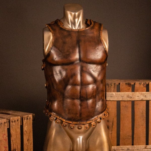 Roman leather armor gladiator Muscled Cuirass medieval body LARP fantasy cosplay spartacus Greek lorica musculata