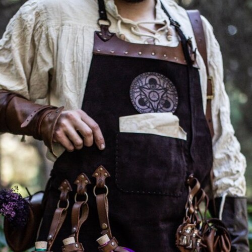 Leather Apron Larp Alchemy Steampunk Crazy Scientist Etsy