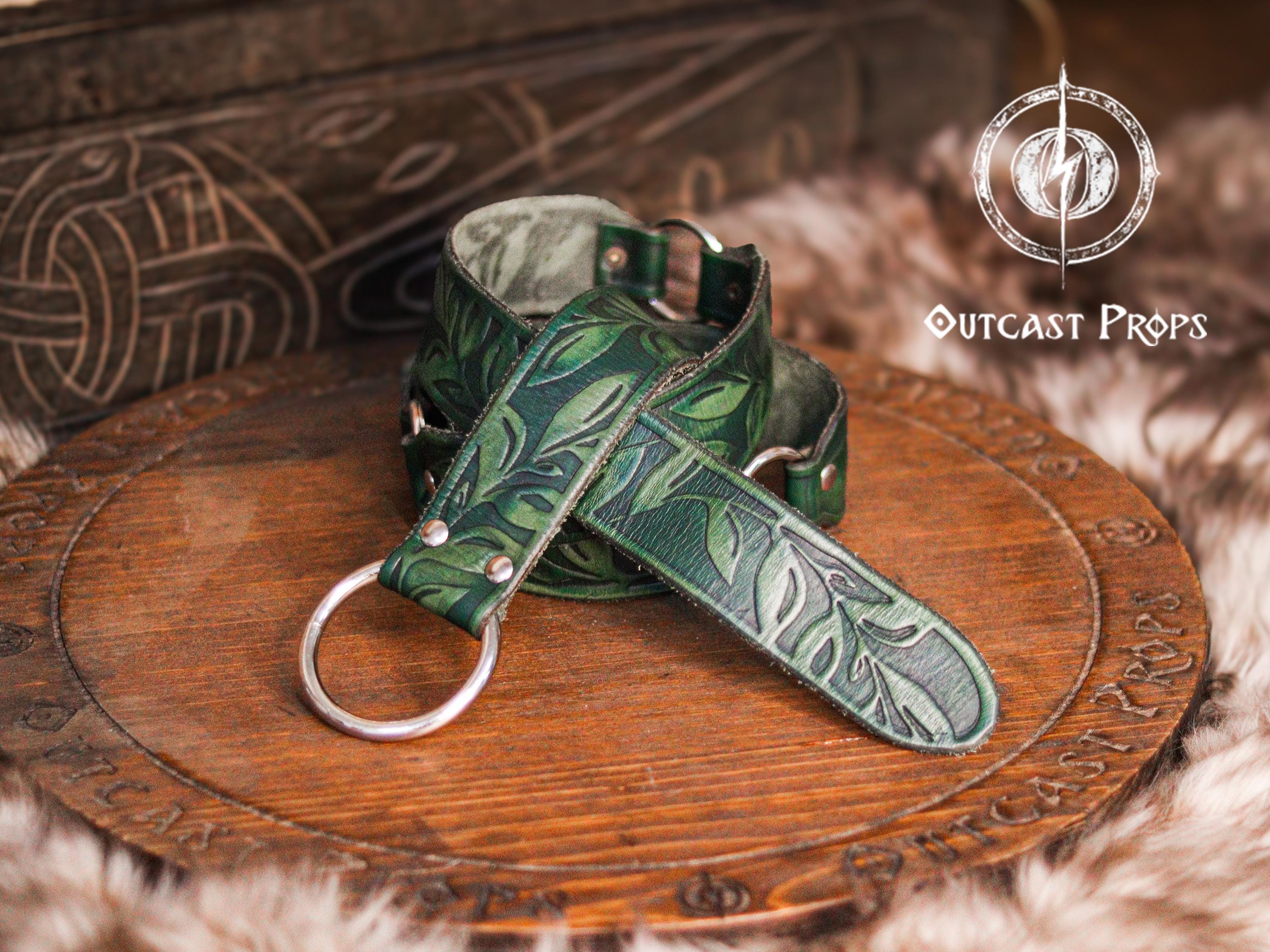 Handcrafted Floral Leather Belt With O Rings for Fantasy  display picture 3