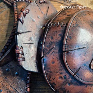 Leather Shoulder Armor for LARP Cosplay or Renaissance Fair Viking Pauldron Celtic Details Fantasy Warrior Costume Barbarian Shoulder Pad
