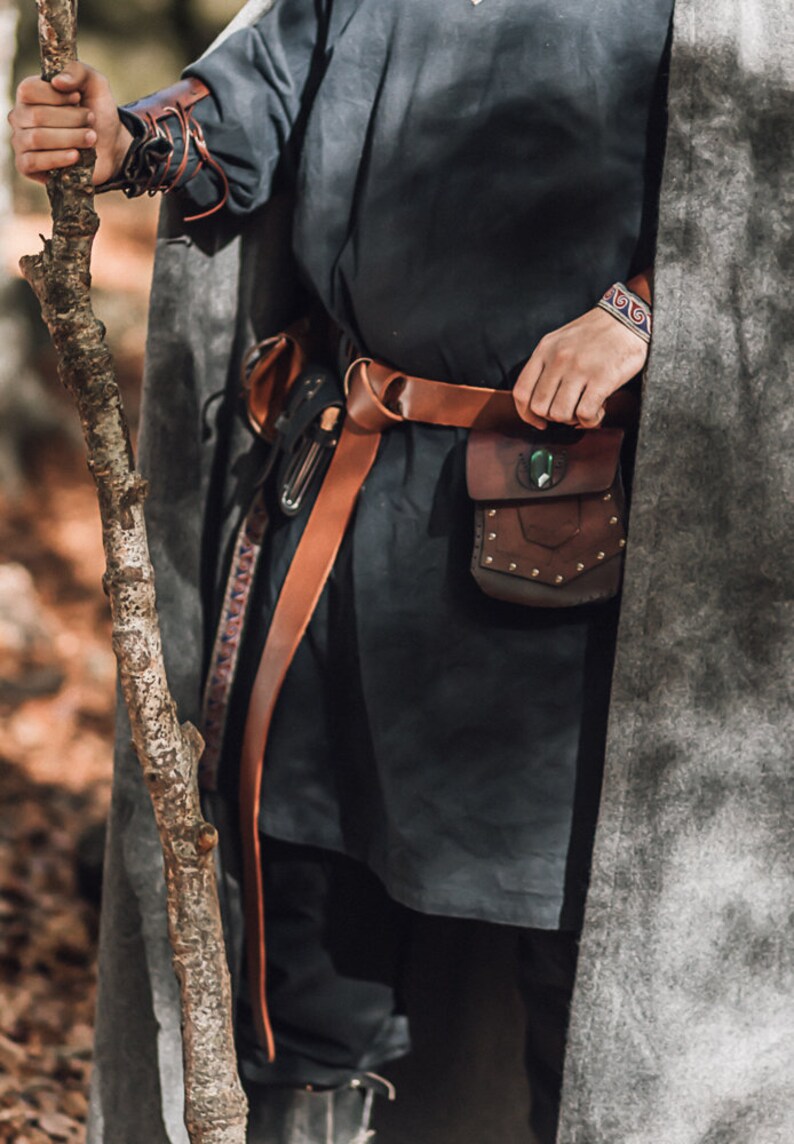 Leather Dwarf Pouch Belt Bag for Larp Steampunk Cosplay Etsy