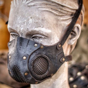 Rage Leather Face Mask with filter pocket ready for use with disposable face masks, Paper towel or filter changeable insert washable mask