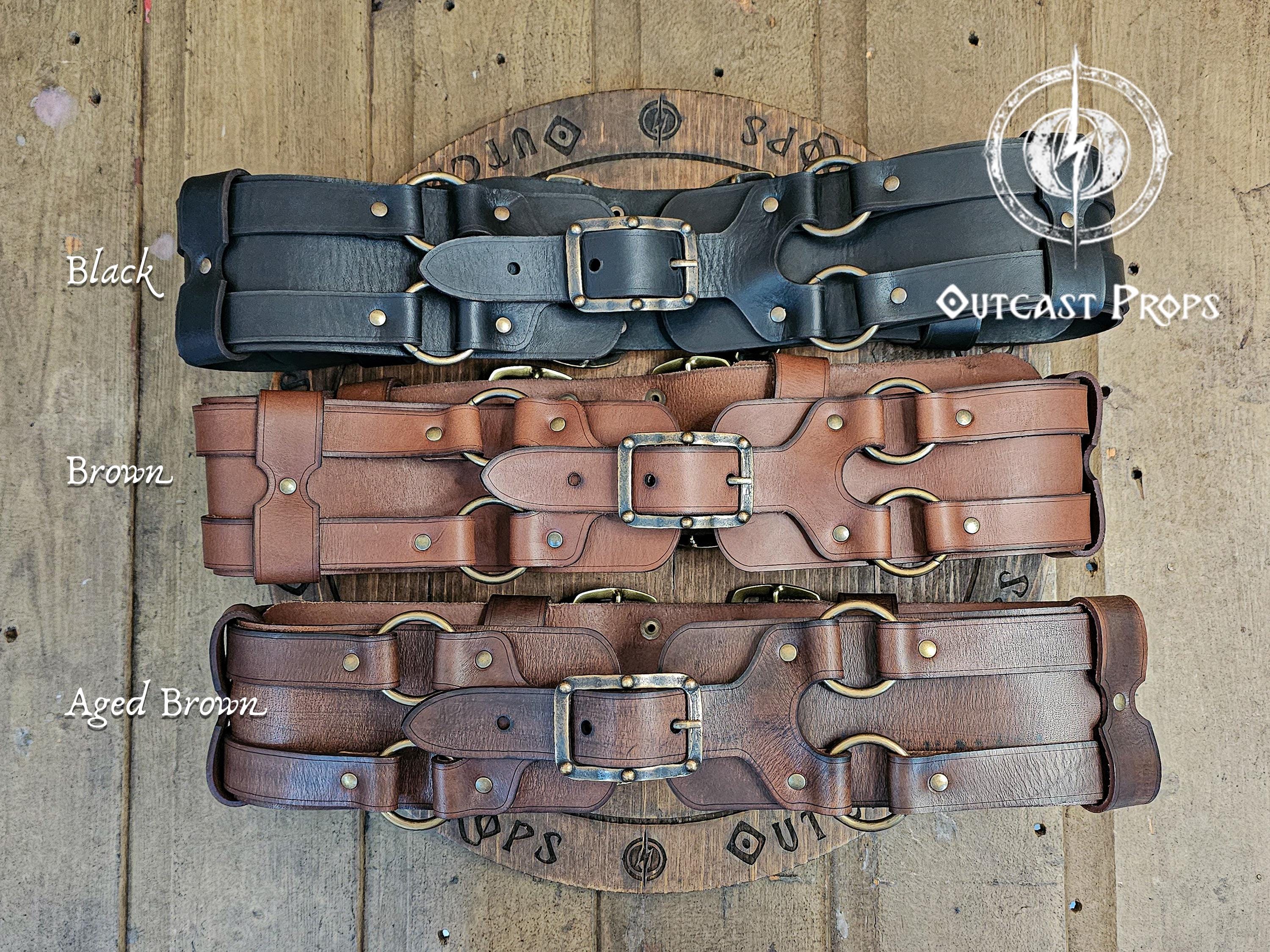 Adventurer Leather Belt for LARP Pirate Belt Alchemist Belt