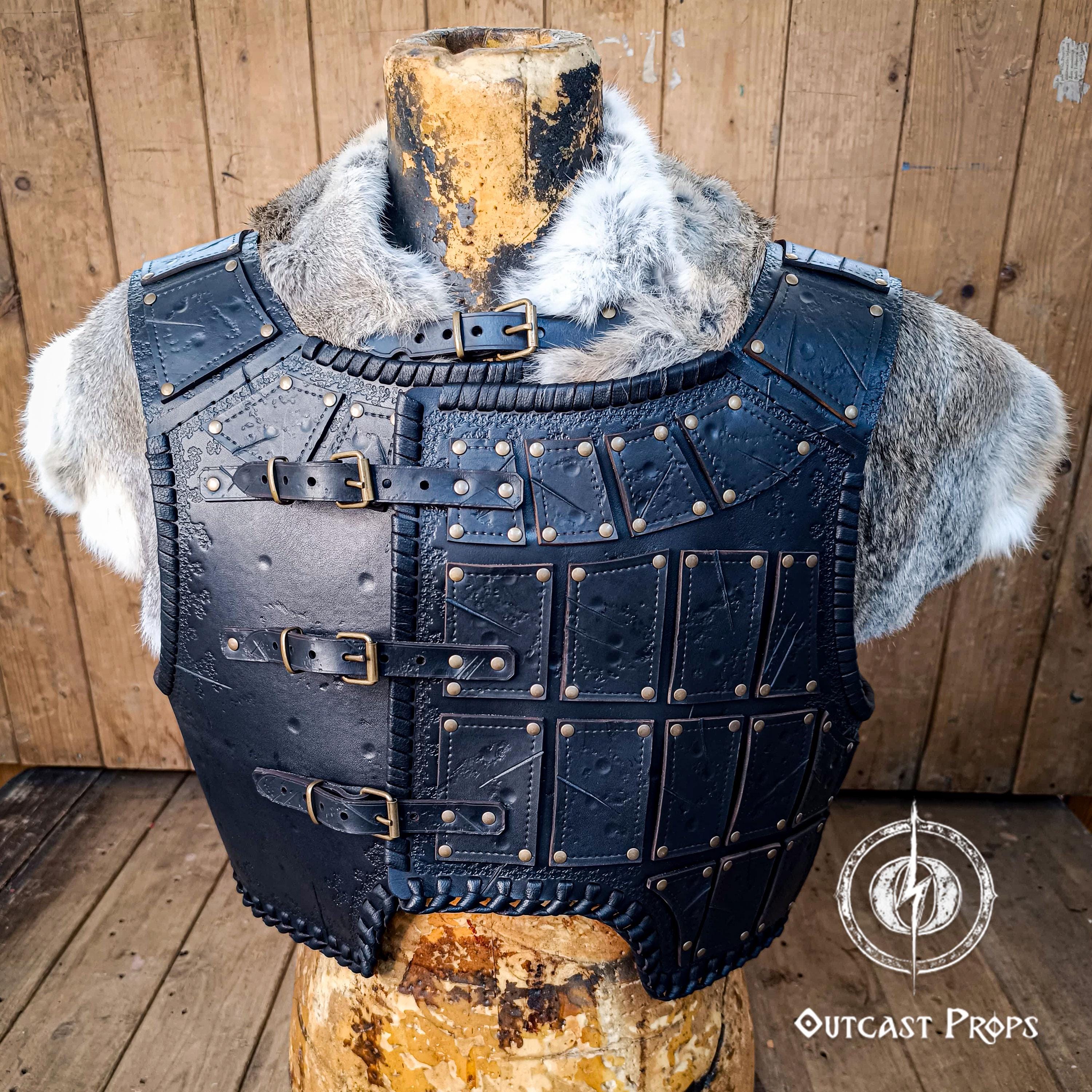 バイキングスタッズレザーチェストアーマー（LARP、コスプレ、中世