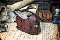 Hannibal Lecter Leather Face Mask ready for use with disposable face masks, great accessory for cosplay costume or larp