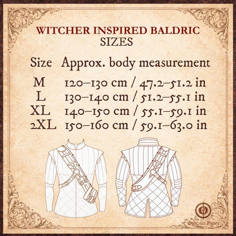 Ursine rustning läder Baldric Witcher inspirerad björn skolutrustning läderbandolier för LARP Cosplay handgjord justerbar sele bild 7
