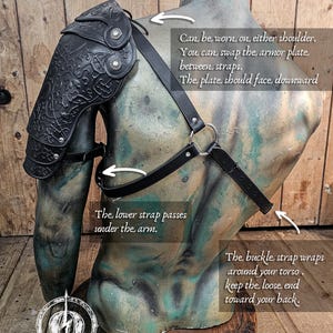 Leather Shoulder Pauldron: Musketeer Armor for LARP, Renaissance LARP, cosplay, Ren Faire accessory, Aramis inspired