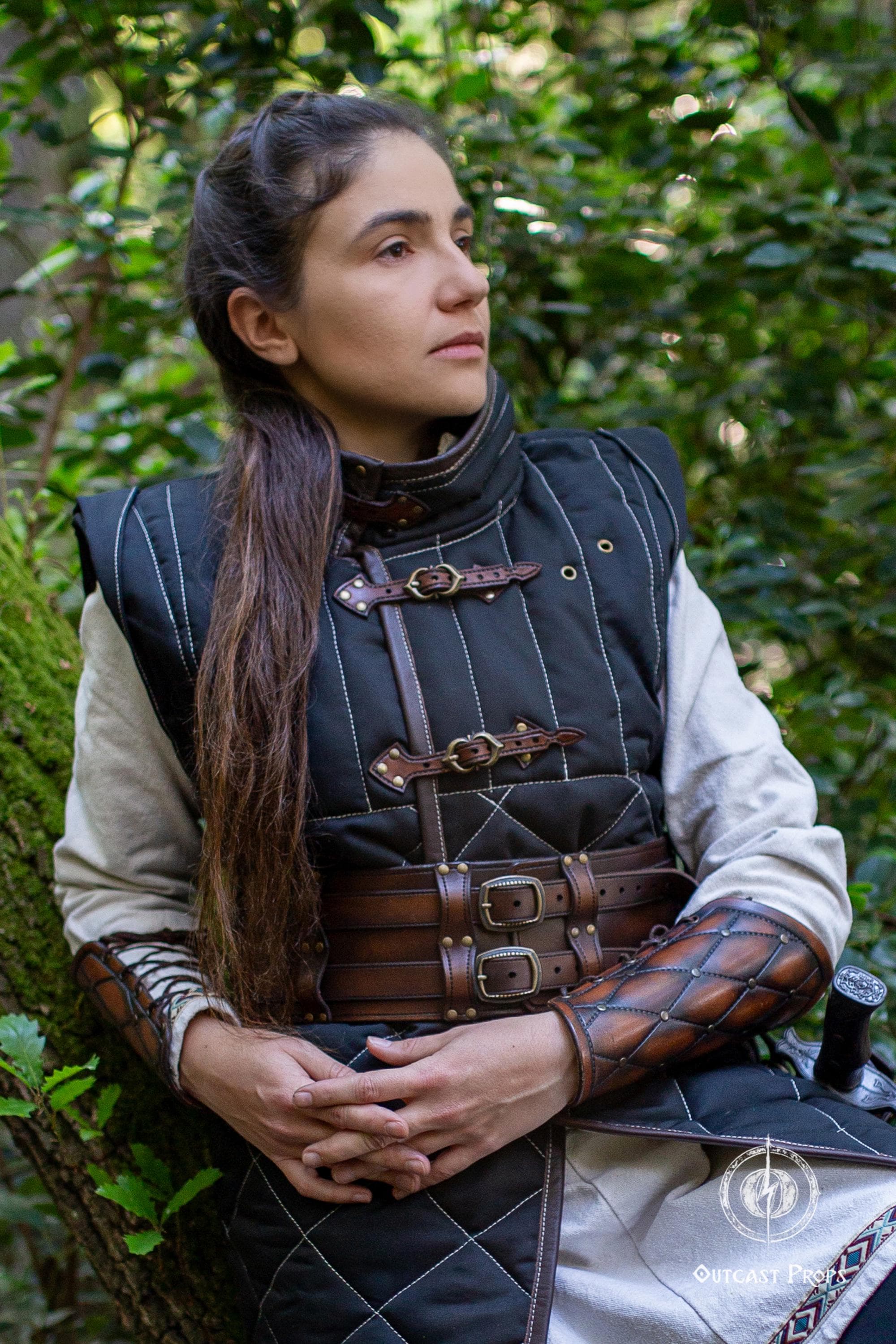 Marianna Custom Design Black & Brown Leather & Fur Belt Adjustable Sizing Modular Tactical Belt | Armiger MK I 3-Part MOLLE Gun Belt main image 3