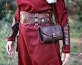 Aged Leather Belt Bag: Medieval LARP Pouch for Viking, Celtic, Elven, Dwarf Cosplay & Steampunk Costumes product logo
