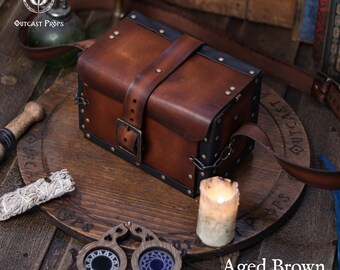 Alchemist Leather Larp Bag Potion Set for Steampunk Alchemist