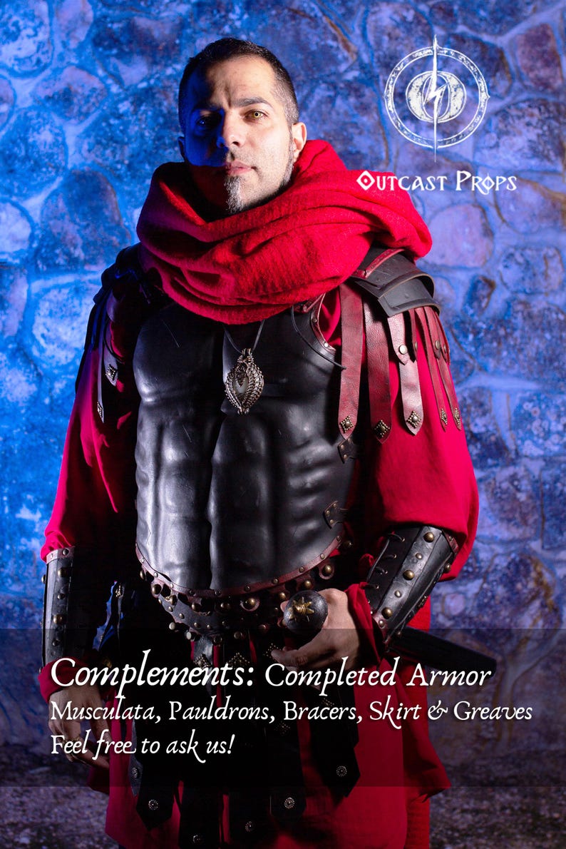 Authentic Roman Gladiator Leather Cuirass - Medieval LARP Armor for Spartacus Cosplay & Fantasy Reenactments