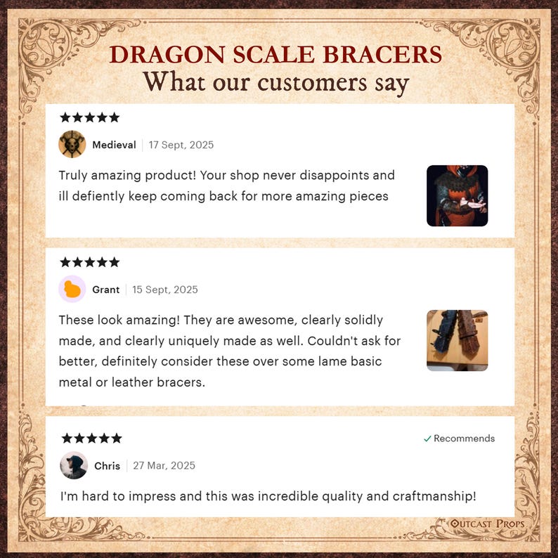 Leather bracers for larp battle damaged leather armor orc c