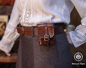 Small Leather Belt Pouch Renaissance Medieval Dice Bag Fantasy Gift Accessory Costume Faire Fantasy Lover Gift