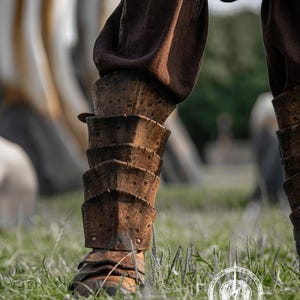 Dragon Scale Greaves for Viking Leg Armor for LARP Wasteland Cosplay Barbarian Shin Guards Fantasy Warrior Costume Post Apocalyptic Leg Gear