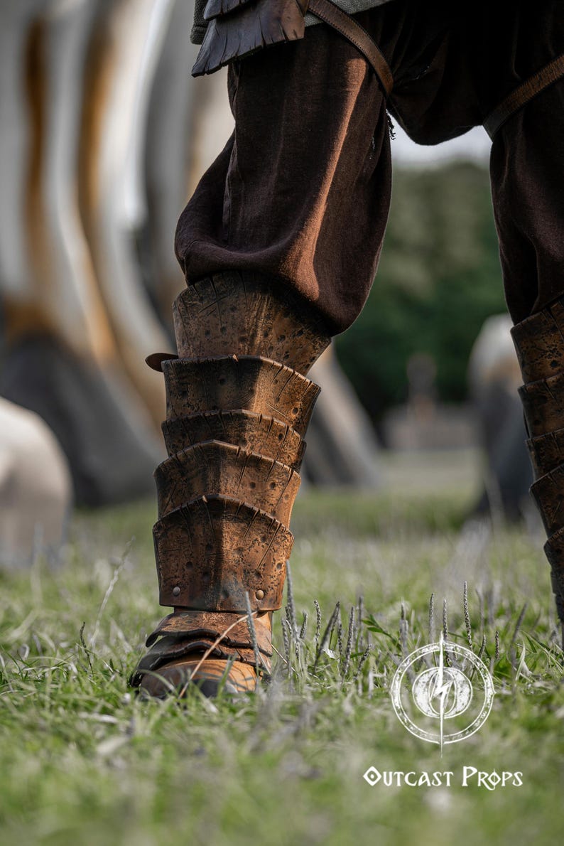 Dragon Scale Greaves for Viking Leg Armor for LARP Wasteland Cosplay Barbarian Shin Guards Fantasy Warrior Costume Post Apocalyptic Leg Gear