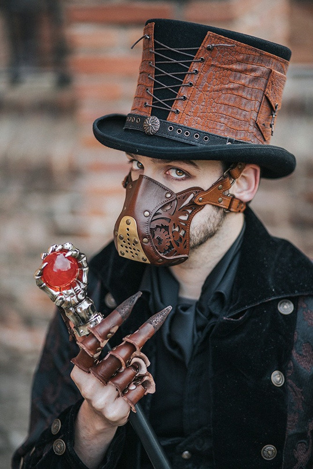 Steampunk Muzzle Mask and Goggles Set by Medieval Collectibles