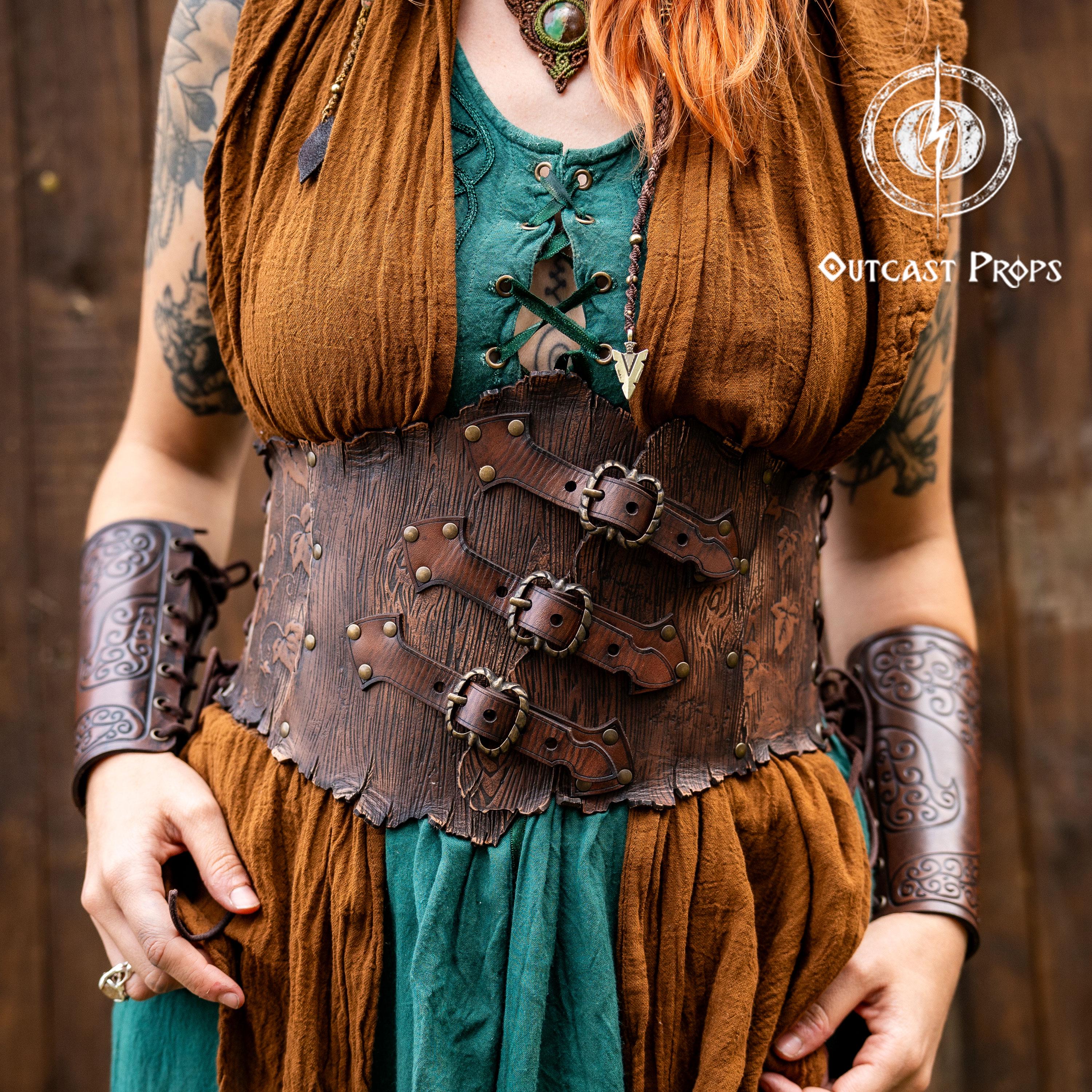 レザーコルセットベルト ワイドウエストシンチャー LARP ルネッサンス