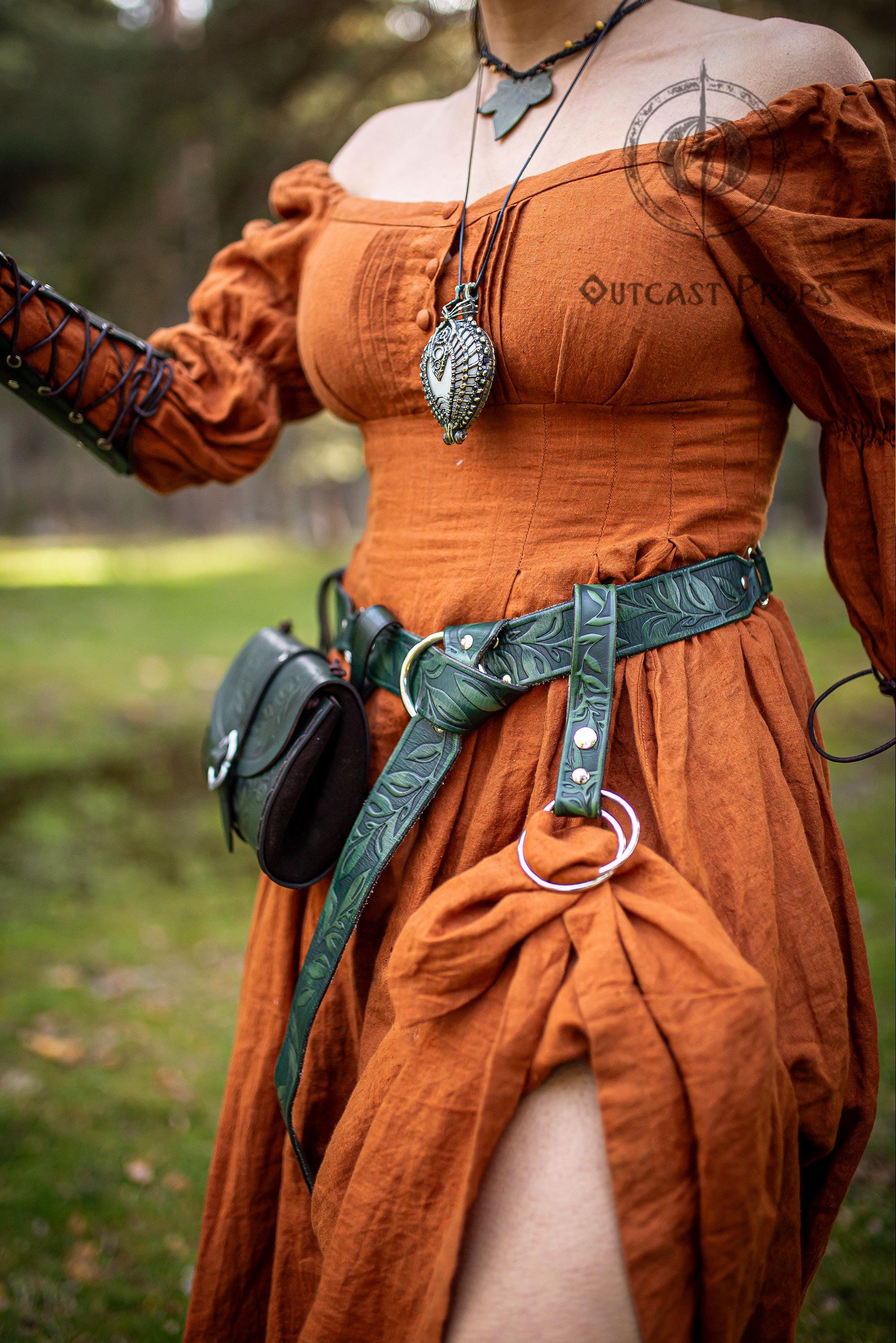 Medieval Leather Skirt Hikes Belt Women\'s Pirate Viking Halloween LARP Accessory Female Viking Belt & Skirt - Chair & Chisel main image 3
