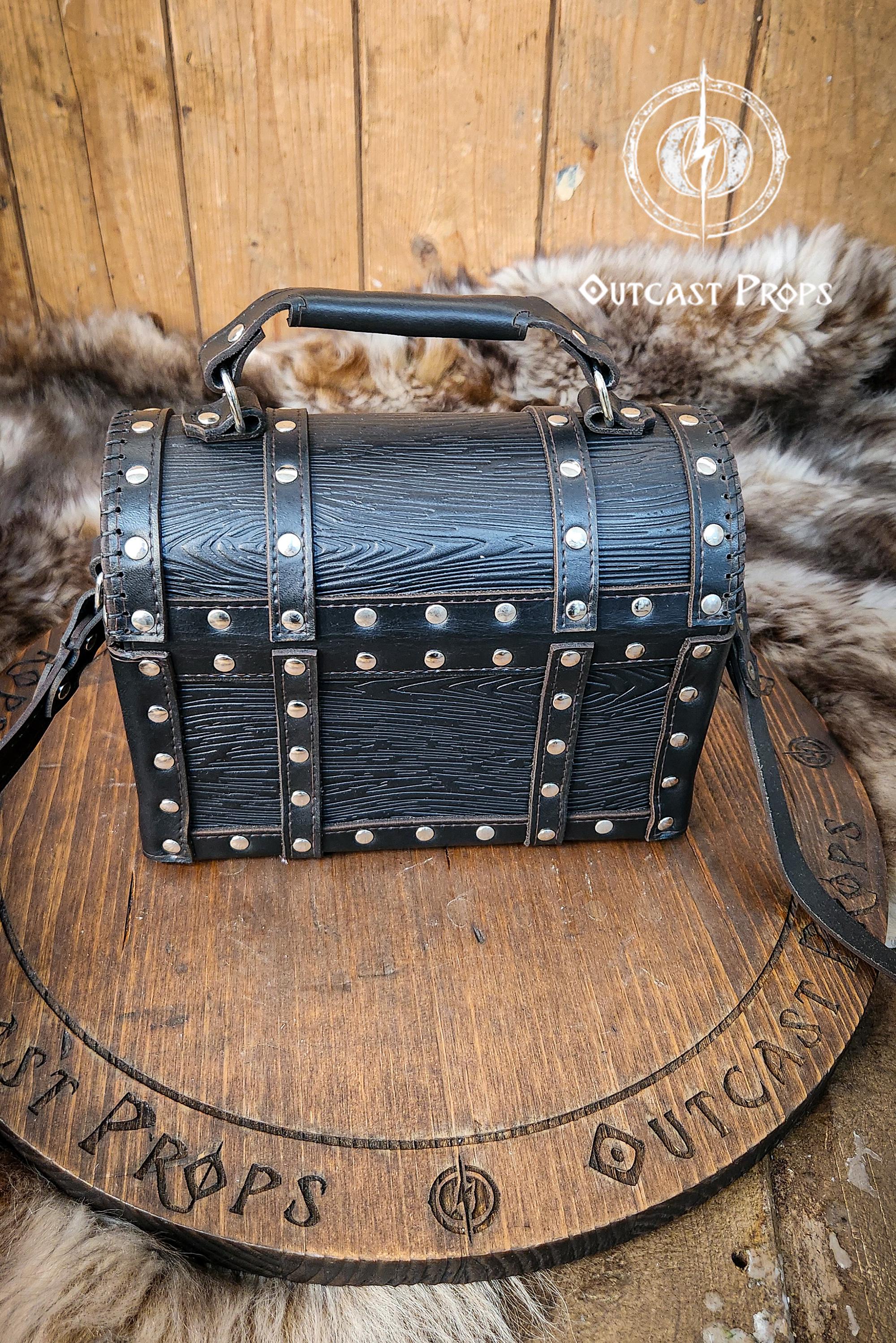 Leather Treasure Chest Pirate Chest Bag Larp Pirate Backpack