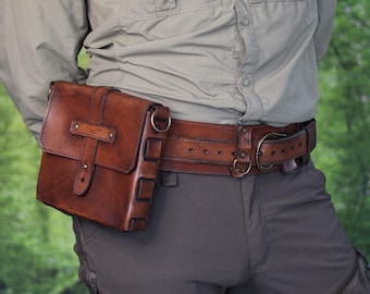 Bushcraft Leather Belt Pouch Utility Bag Tactical Pouch Outdoor Gear Camping Survival LARP Steampunk Belt Bag Handmade Outdoor Gift for Him