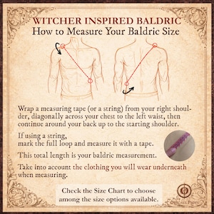 Ursine rustning läder Baldric Witcher inspirerad björn skolutrustning läderbandolier för LARP Cosplay handgjord justerbar sele bild 8