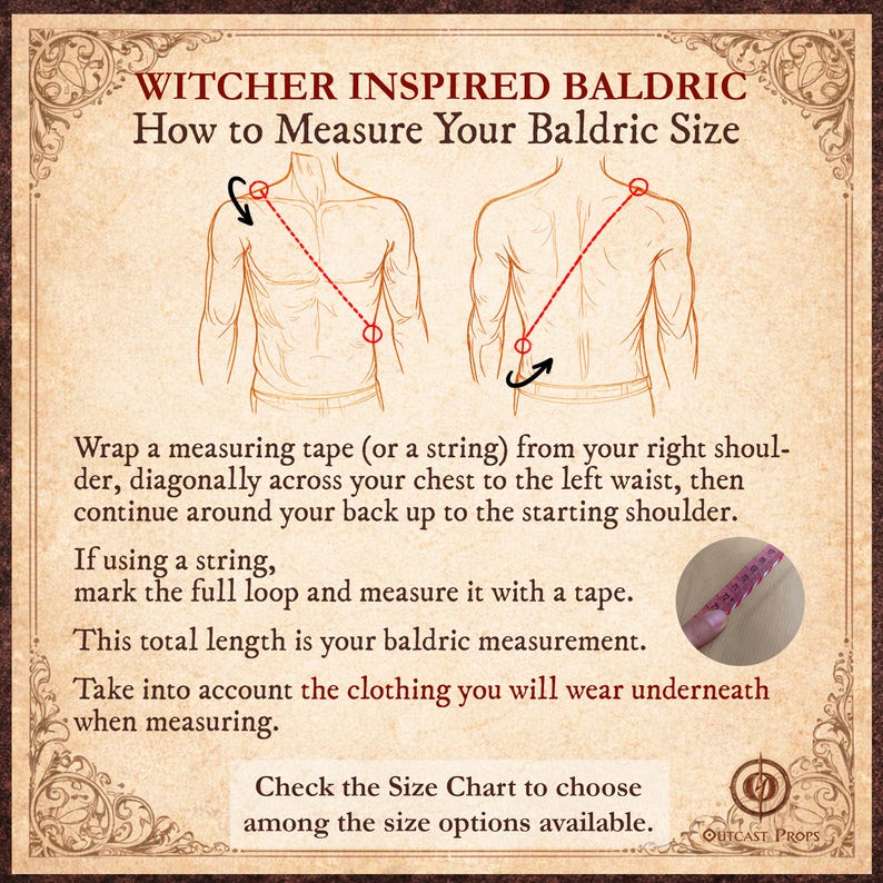 Ursine rustning läder Baldric Witcher inspirerad björn skolutrustning läderbandolier för LARP Cosplay handgjord justerbar sele bild 8