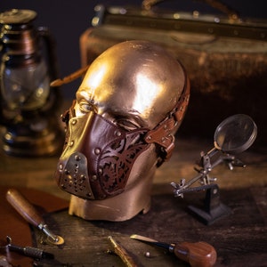 Leather face mask Steampunk Mask leather diesel punk wasteland burning man respirator Dystopian armor larp