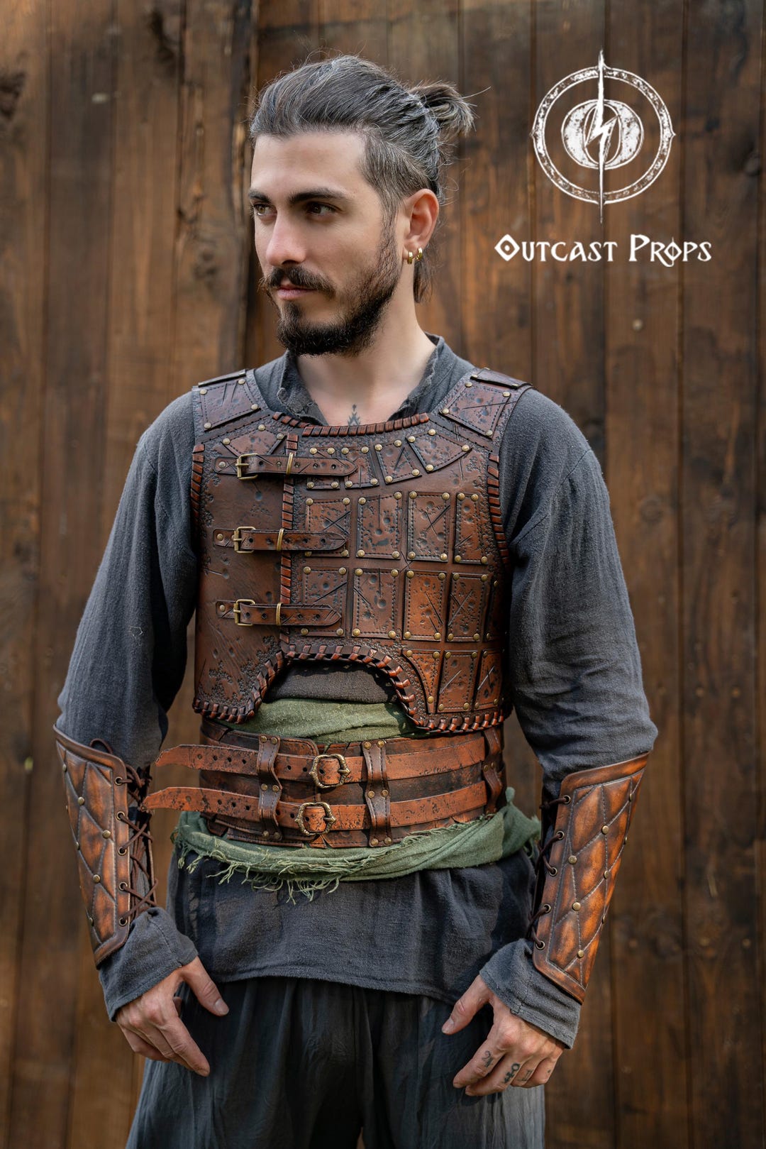 Viking Studded Leather Chest Armor for LARP, Cosplay, Medieval