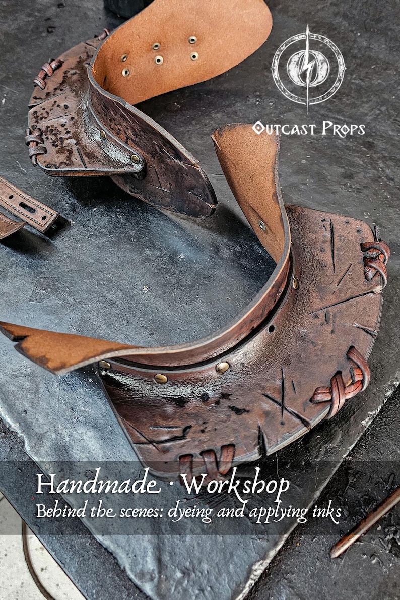 Leather Shoulder Armor for LARP Cosplay or Renaissance Fair Viking Pauldron Celtic Details Fantasy Warrior Costume Barbarian Shoulder Pad