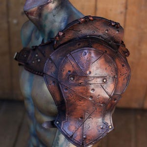Barbarian Viking Leather Pauldron with haute armor set larp armor viking shoulder piece men post apocalyptic cosplay
