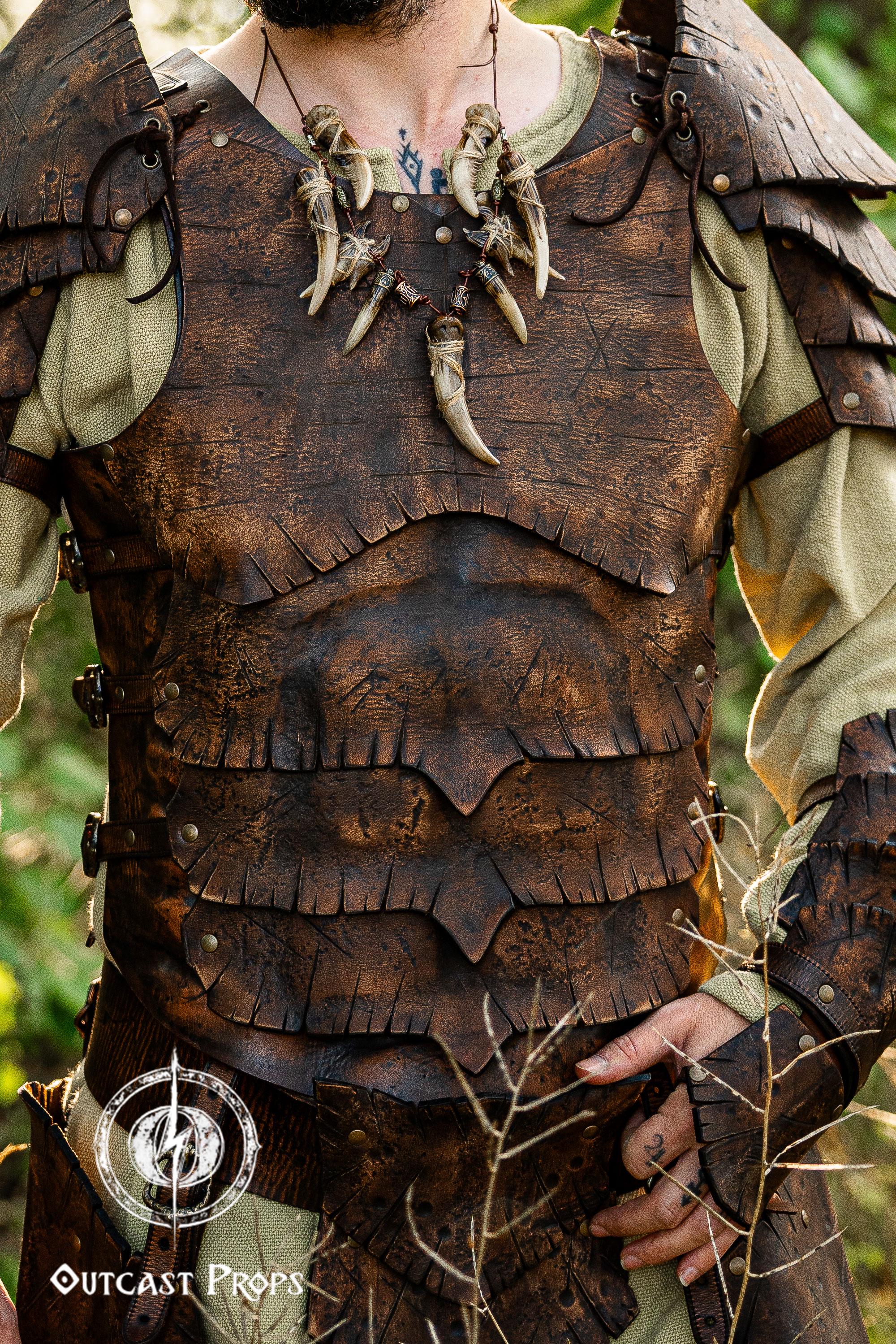 Scaled Chest Dragon Scale Leather Chestplate Body Armor for Larp Cosplay Fantasy ...