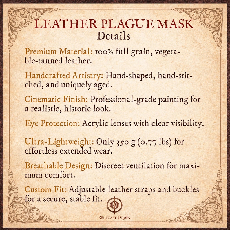 Leder Pestdoktor Maske gravierte Ledermaske Pestmaske Gothic Steampunk Kostüm Larp dunkle Linse Maske Dekor Renaissance Messe Maske Bild 7