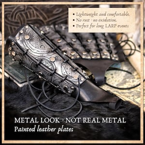 Leather Bracers Larp Armor Warlock Larp Witch Hunter Demon Hunter Bracers Armor Leather Armor Cosplay Medieval