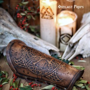 yggdrasil leather bracer viking bracers archery arm guard leather arm guard viking armor for larp viking costume leather armor