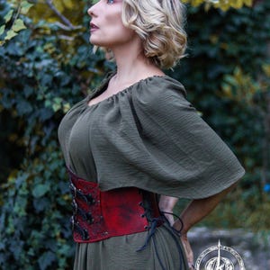 Larp Roses Elegant Floral Roses Underbust Leather Pirate Corset Handcrafted Rose ...