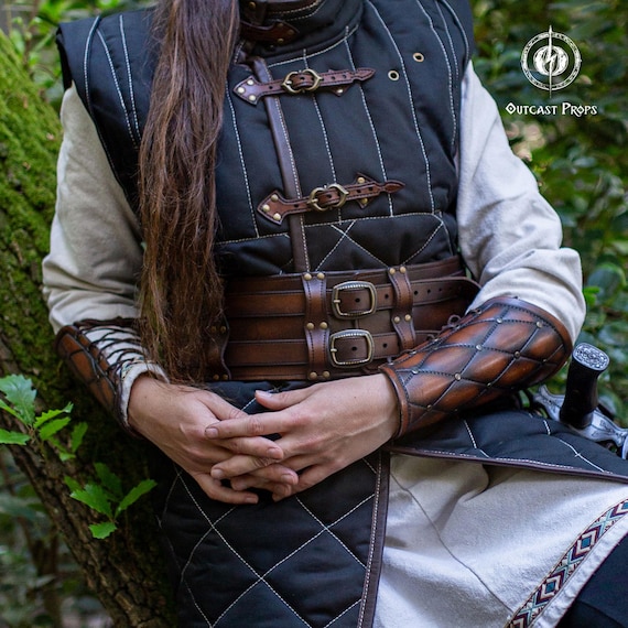 Leather Bracers for LARP Medieval Leather Bracers for Ren  display picture 3