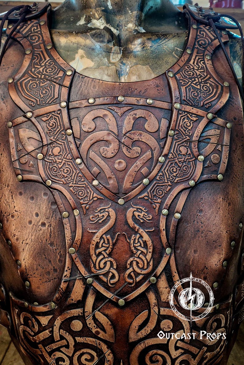 Celtic Viking Fusion Leather Armor Set for LARP, Renaissance Fairs & Fantasy Events - Handcrafted Warrior Costume