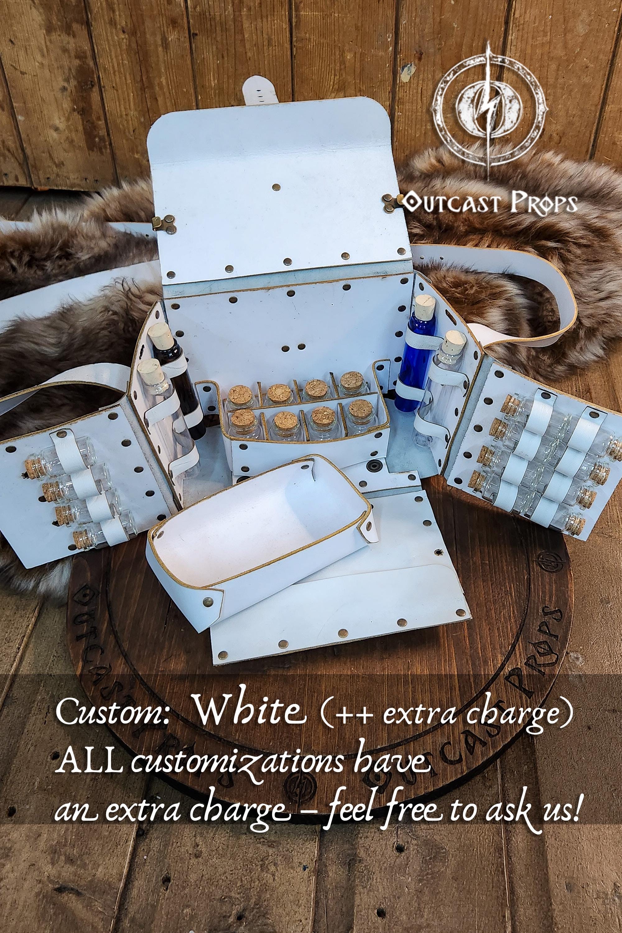 Alchemist Leather Larp Bag Potion Set for Steampunk Alchemist