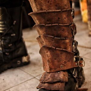 Dragon Scale Greaves for Viking Leg Armor for LARP Wasteland Cosplay Barbarian Shin Guards Fantasy Warrior Costume Post Apocalyptic Leg Gear