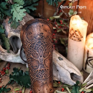yggdrasil leather bracer viking bracers archery arm guard leather arm guard viking armor for larp viking costume leather armor
