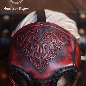 Plague Doctor Mask with Floral Engraved Leather - Steampunk Gothic Costume Accessory for LARP & Cosplay